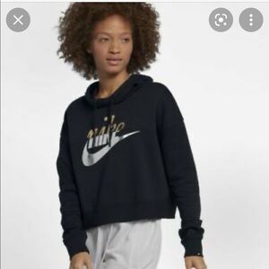 Nike Metallic Cropped Hoodie Size XXL NWT